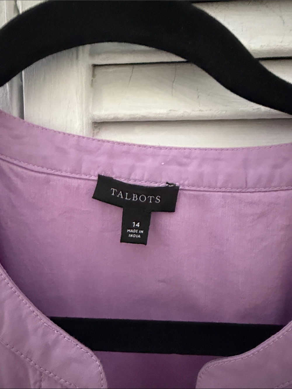 Talbots Lavender Placed Eyelet Fit & Flare Shirtdress,  size 14 - Picture 3 of 5